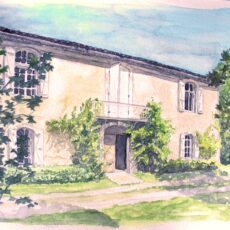 aquarelle maisons de famille monuments d'architecture